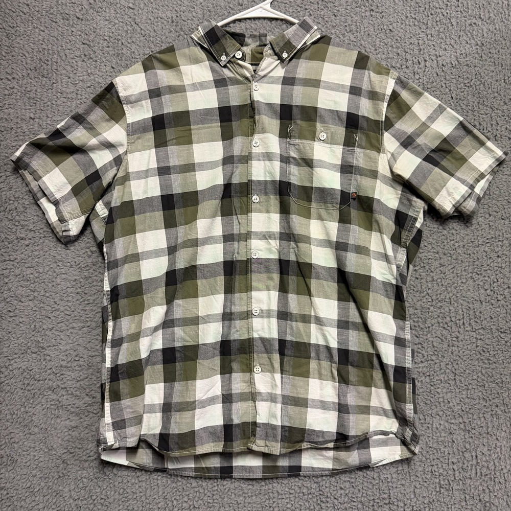 Mountain Hardwear Men's XL Casual Button Down Shirt Plaid Green Black White